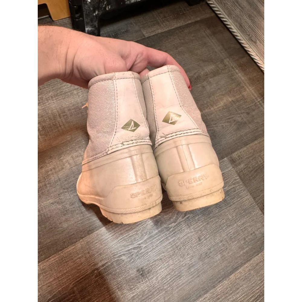 Girls Sperry Beige Rain & Snow‎ Boots Size 1 (Little Girl)